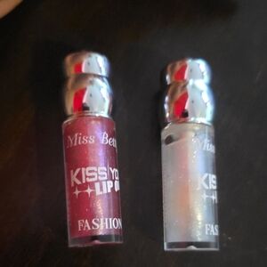 Kiss You Lip Oil Gloss Duo - Shimmery Berry & Sheer Clear